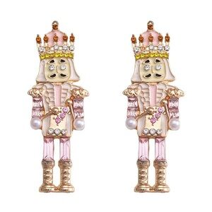 14k Nutcracker Christmas Earrings